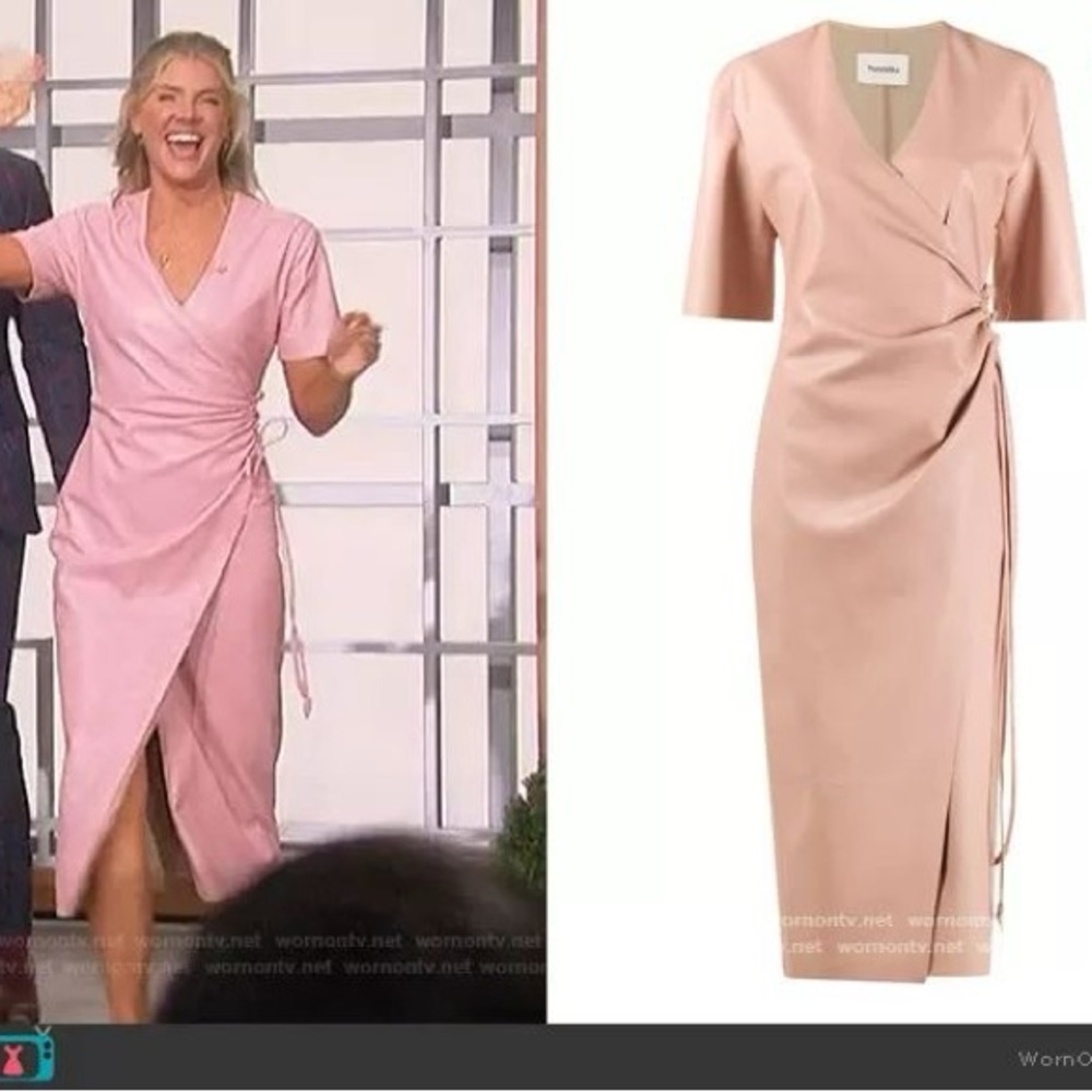 NANUSHKA Helia Vegan Leather Wrap Dress - Pink
